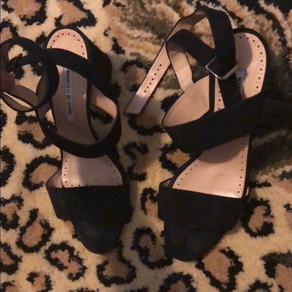 Manolo Blahnik suede sandals